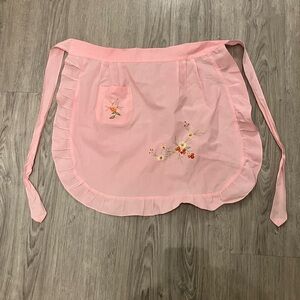 2/$20 Pink Apron with Floral Embroidery
